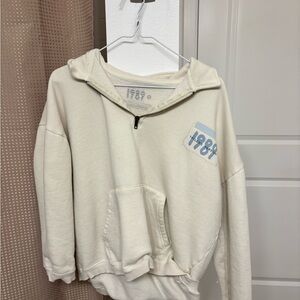 Taylor Swift Cream 1989 Half-Zip Hoodie
